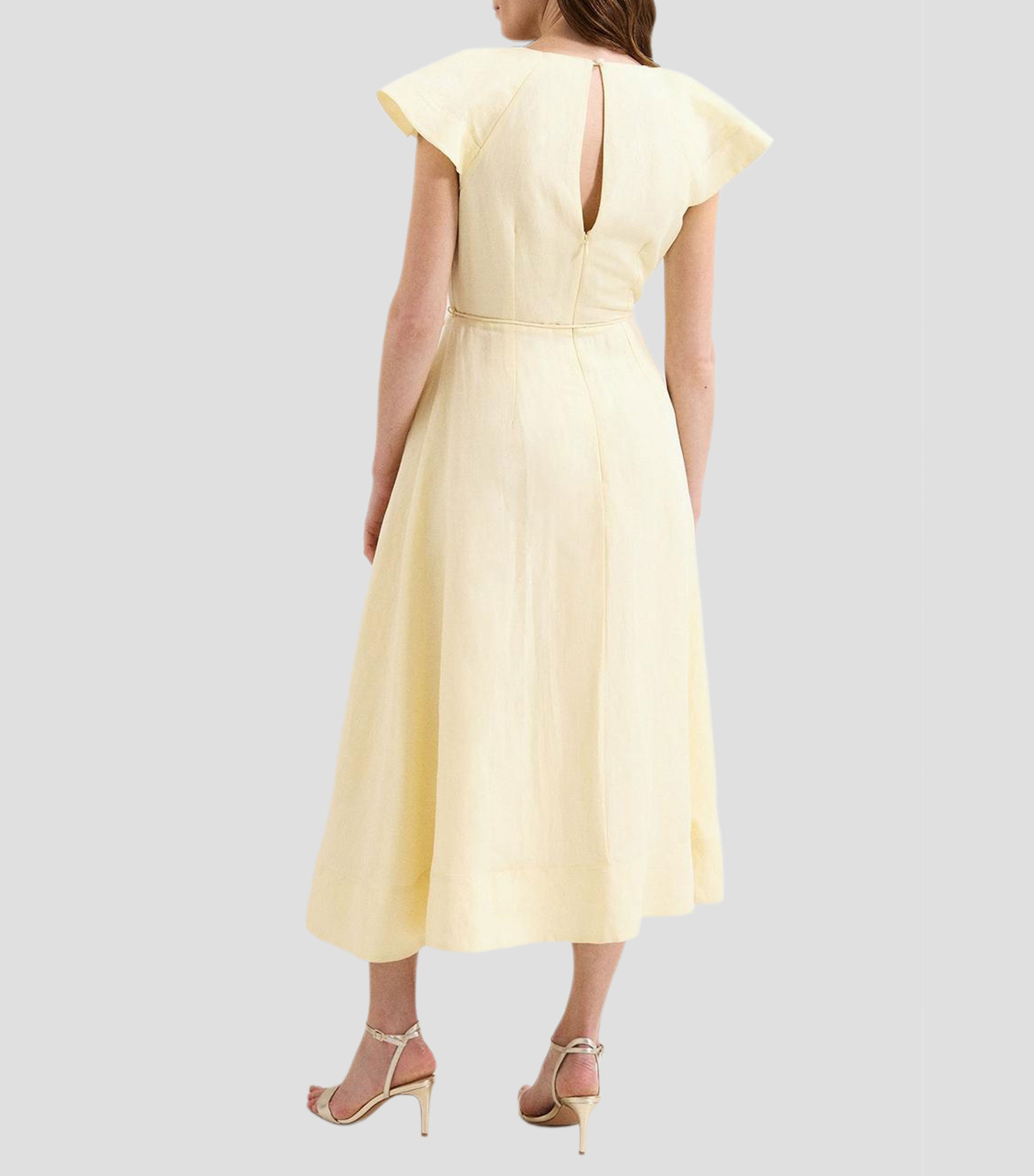 Vestido midi liso Mujer